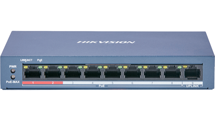 SWITCH HIKVISION 8+1 PUERTOS DS-3E0109P-E POE*