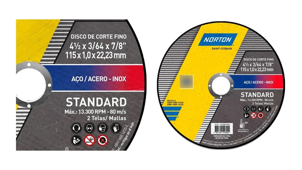 DISCO CORTE NORTON 115 X 1.0 LINEA STANDARD